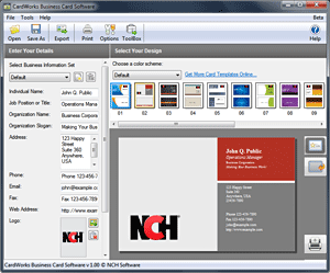 CardWorks Business Card Design Software screenshot