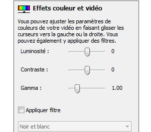 Ajoutez des effets de couleur à la vidéo que vous enregistrez.