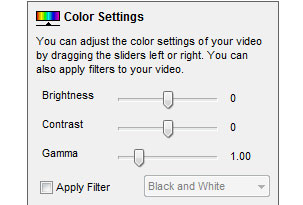Add color effects to video as you record