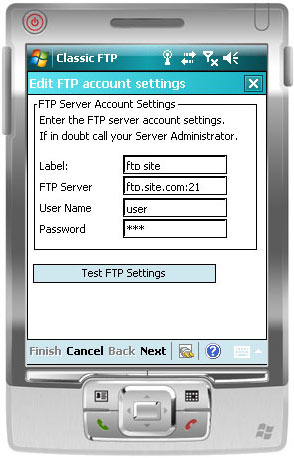 Classic FTP Plus for Pocket PC screen shot