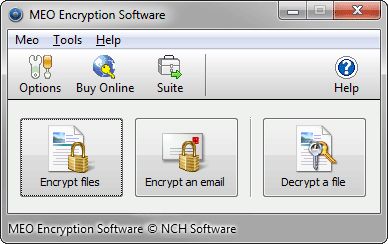 Click to view MEO File Encryption Software 2.12 screenshot