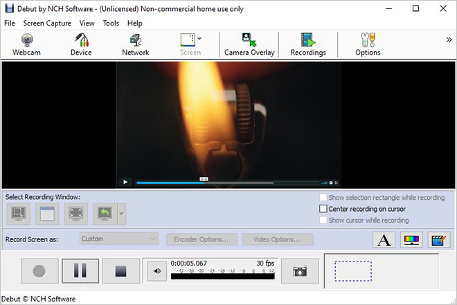 Screen recording with Debut screenshot
