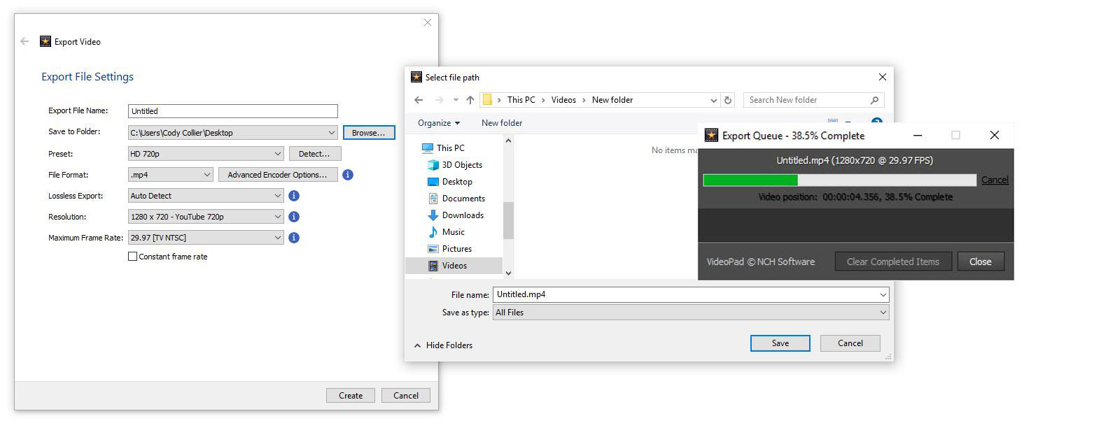 how to export video to transfer to PC