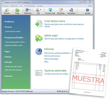Más capturas de pantalla del software para facturación