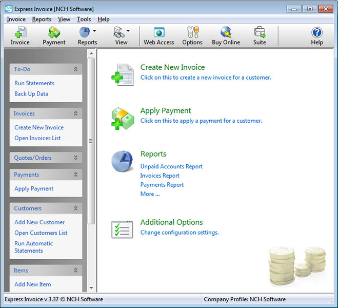 Express Invoice Free Edition screen shot