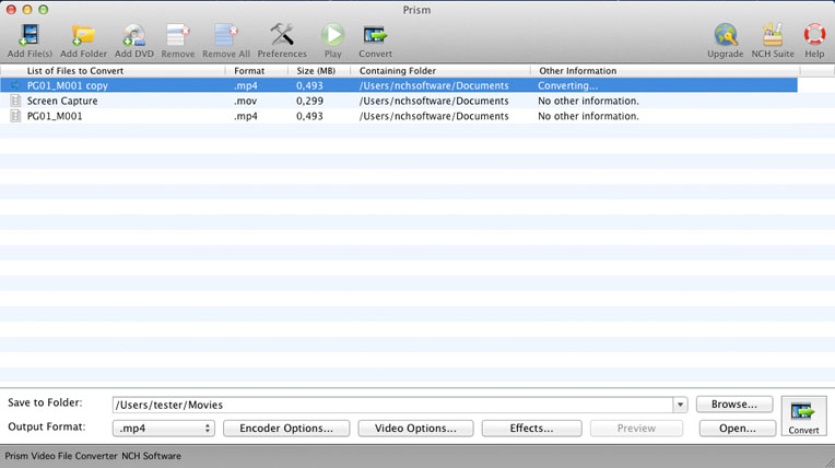 Prism Video Converter Free for Mac Screenshot