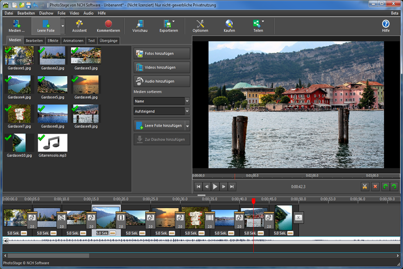 PhotoStage Diashow-Programm kostenlos