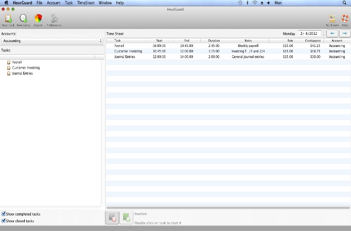 HourGuard Timesheet Free for Mac