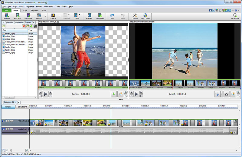 VideoPad Free Video Editor 5.11 screenshot