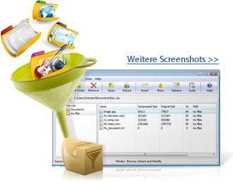 Screenshots vom ZIP-Entpacker anzeigen ZIP-Dateien entpacken Mac/Windows - Screenshots