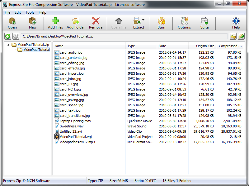 Express Zip File Compression Software screen shot