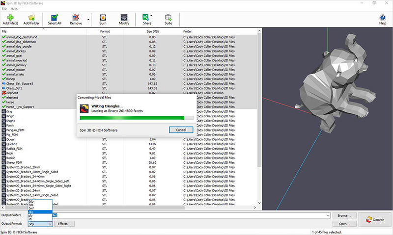 Spin 3D Converter Software Free Screenshot