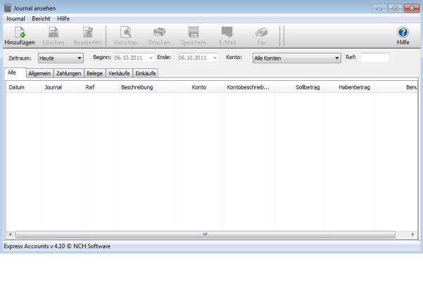 Express Accounts Buchhaltungssoftware Kassenbuch Screenshot