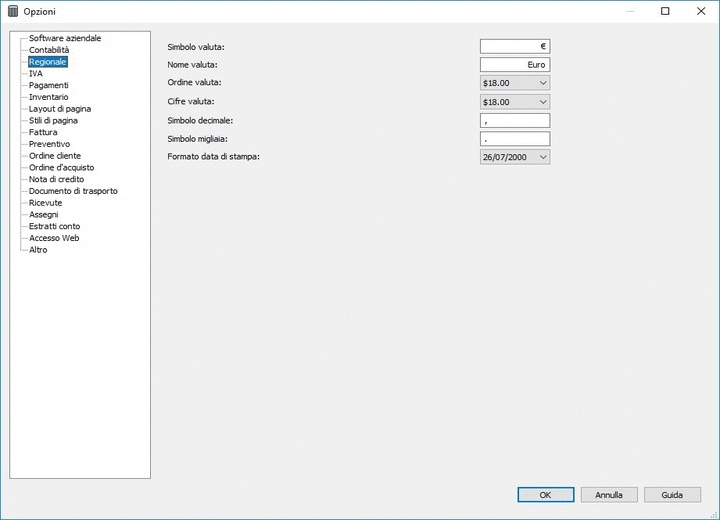 Schermate delle opzioni di Express Accounts