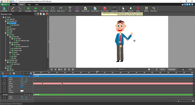 Express Animate Animation Software shapes en ouderschap screenshot