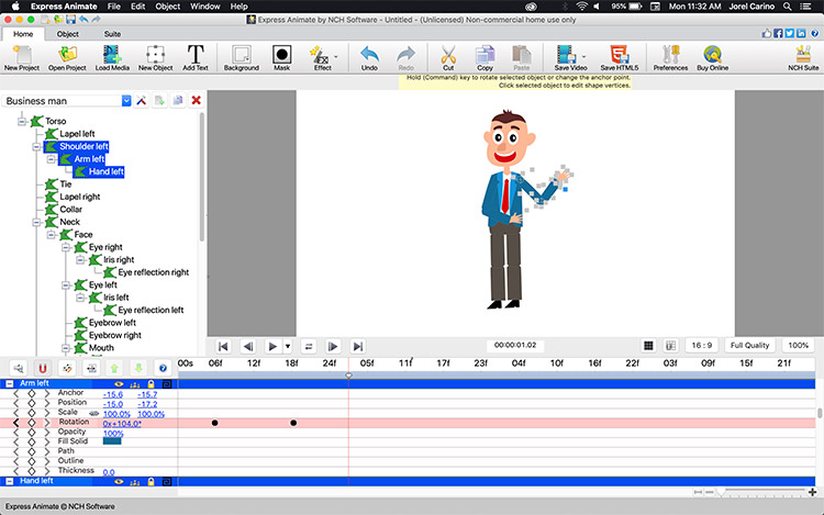 NCH Express Animate 6.39 Mac 破解版 动画处理工具