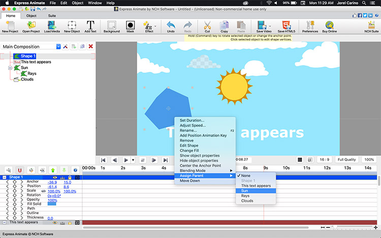 NCH Express Animate 6.39 Mac 破解版 动画处理工具