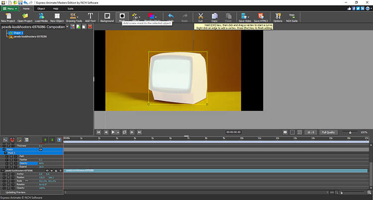 Express Animate vector masking and rotoscoping screenshot