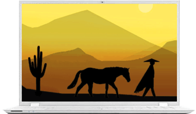 Exempel på en animering på en bärbar datorskärm