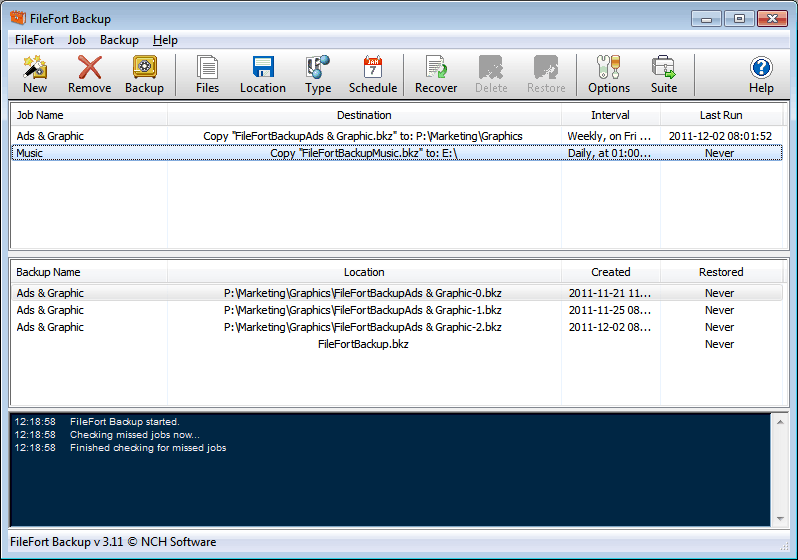 FileFort Backup Plus screenshot