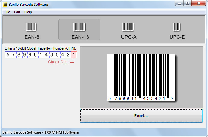 Barillo Barcode Software screenshot Barillo Barcode Software screenshot