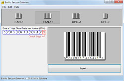 Click for Barillo Barcode Software Screenshots