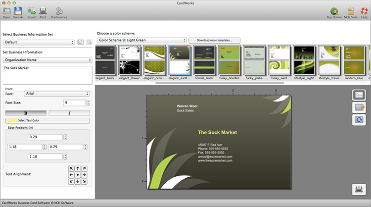 CardWorks Business Card Free for Mac 4.01 full