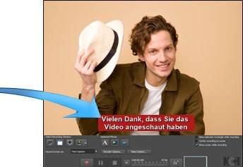 Beschriftungen und Text im Video-Grabber hinzufügen