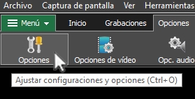 1: Abre Opciones de grabación