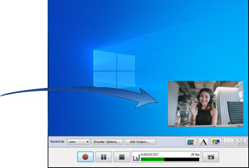 Use video overlay to record your screen and webcam simultaneously