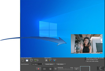 Use video overlay to record your screen and webcam simultaneously