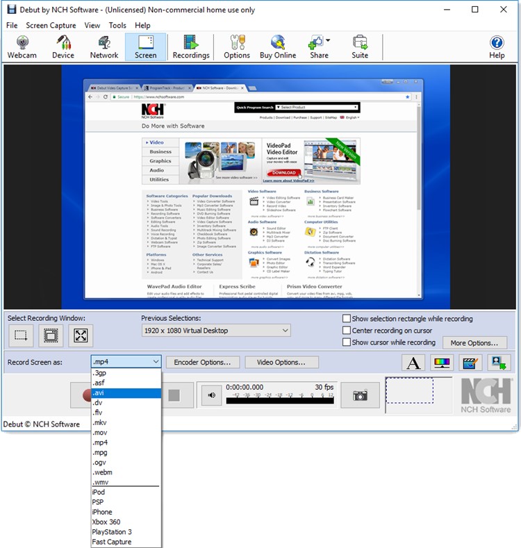 Skjermbilde av Debut Screen Video Capture Software