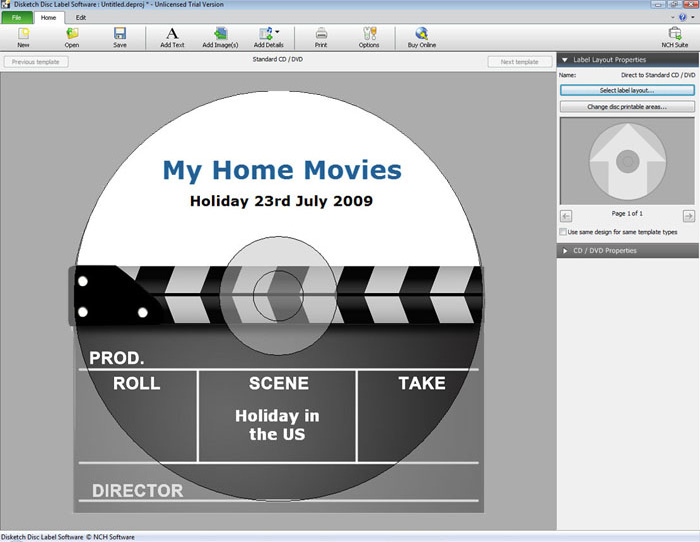 Captura de Tela do Disketch Software Rotulador de Discos CD/DVD & Capas