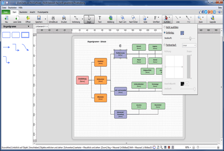 ClickCharts Diagramm-Software Objekte anpassen Screenshot