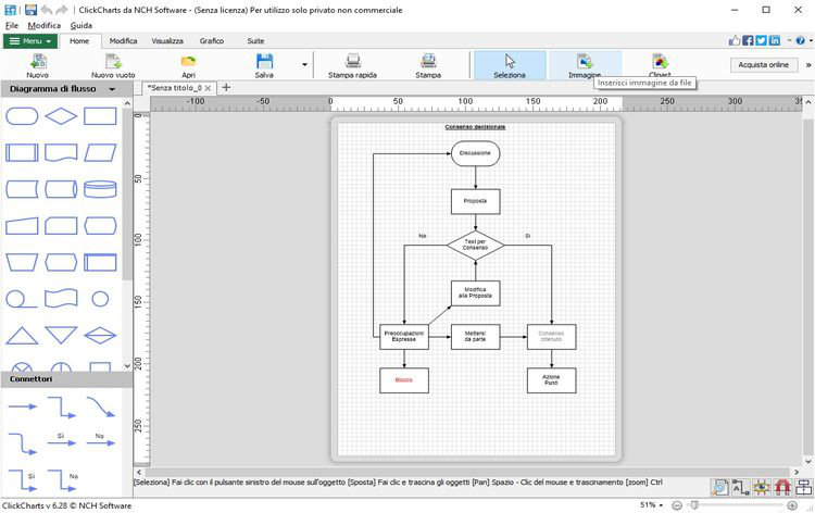 Schermate dell'aggancio degli oggetti in ClickCharts Software per Diagrammi di Flusso e Grafici