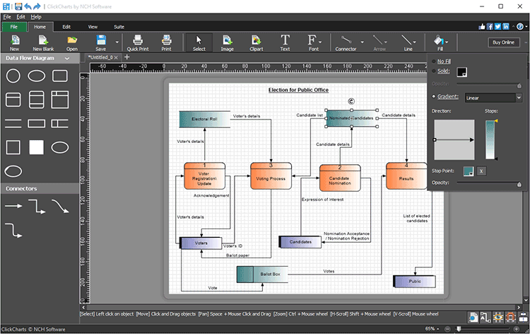 ClickCharts Diagram & Flowchart Software aanpassen objecten screenshot