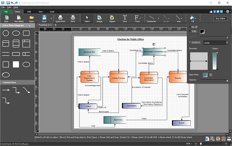 ClickCharts Diagram & Flowchart Software personalizar captura de tela de objetos