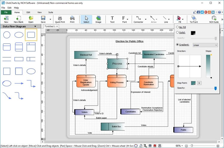 ClickCharts FlowCharts Software Free screenshot