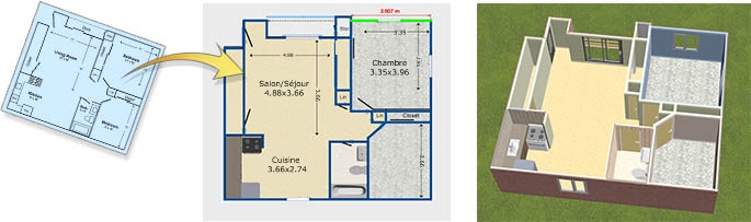 Capture d'écran d'un plan de maison dans DreamPlan