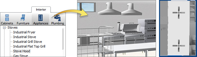 Aggiungi attrezzature da cucina al tuo progetto