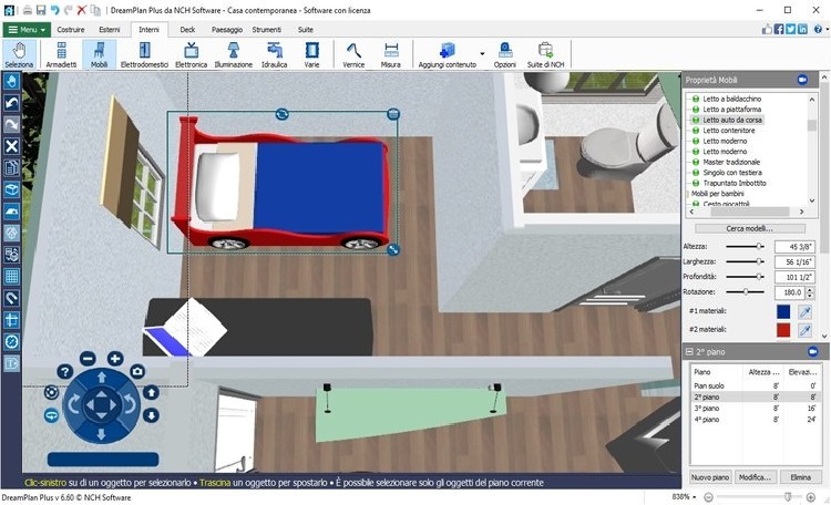 Schermate della mobilia in DreamPlan Software di design e mobilia 