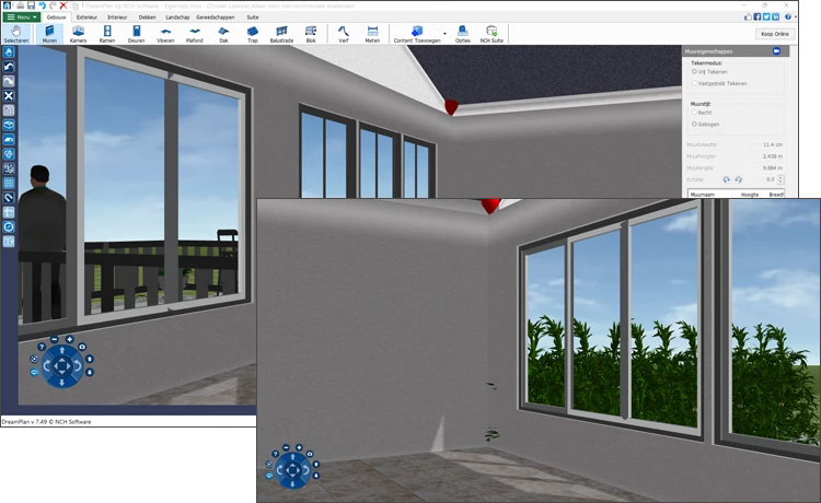 Screenshot van DreamPlan Interieurontwerp Software
