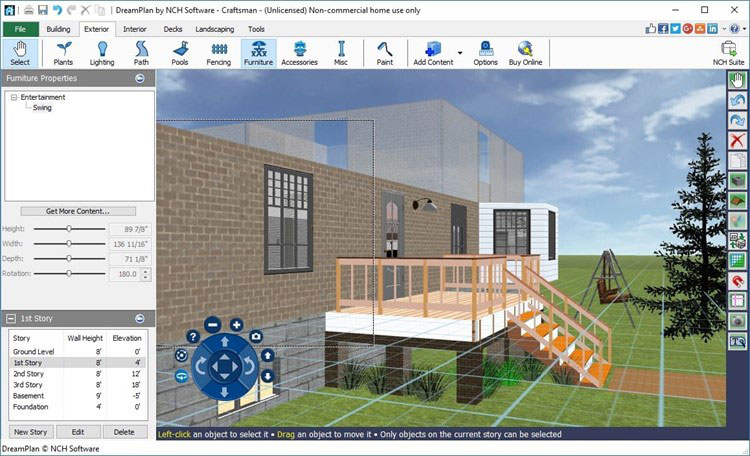 DreamPlan Дом Дизайн Программное обеспечение палубе дизайн скриншот