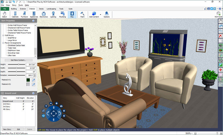 DreamPlan пейзаж Дизайн Программное обеспечение скриншот