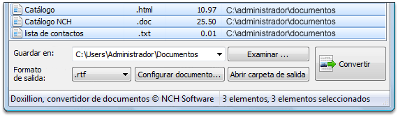 Convertir documentos