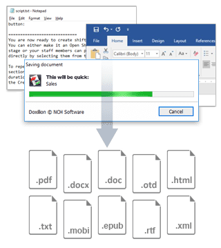 Doxillion Conversion Dialog Window