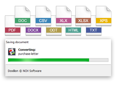 Doxillion format conversion dialog window