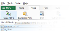 Select Merge PDFs Feature