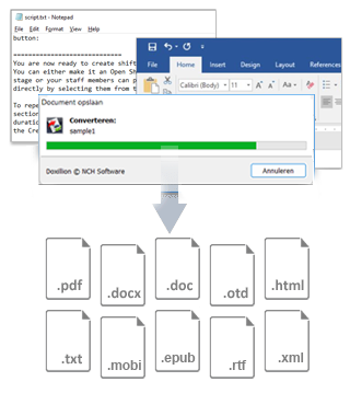 Doxillion Conversie Dialoogvenster