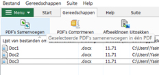 Selecteer Functie PDF's Samenvoegen